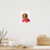 Dachshund Puppy Wearing Valentine's Outfit Poster (Keuken)