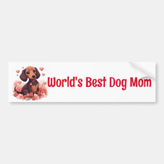 Dachshund Puppy World's beste hond mama Bumpersticker (Voorkant)