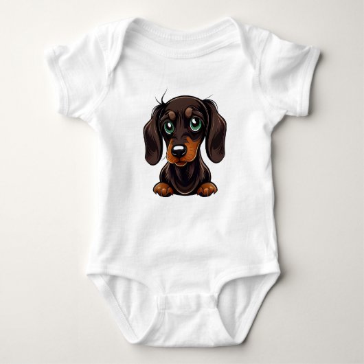 Dachshund Pup's Speeltijd Romper (Voorkant)