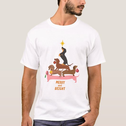 Dachshund Pyramid-kerstboomversieringen T-shirt (Voorkant)