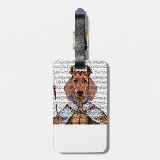 Dachshund Queen 2 Bagagelabel (Achterkant verticaal)