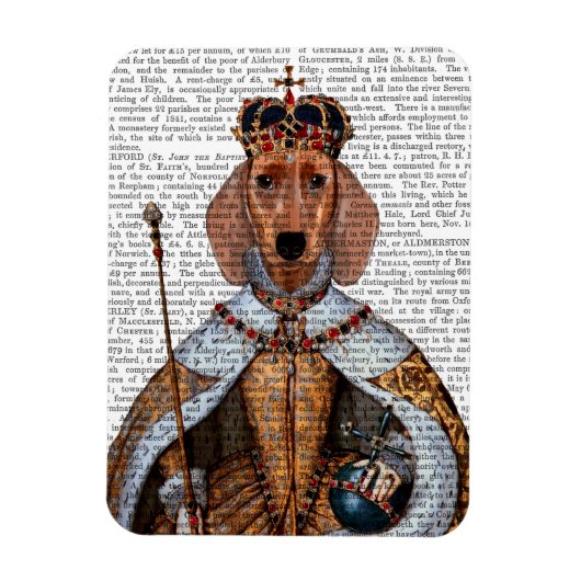 Dachshund Queen 2 Magneet (Verticaal)
