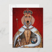 Dachshund Queen Briefkaart (Voorkant / Achterkant)
