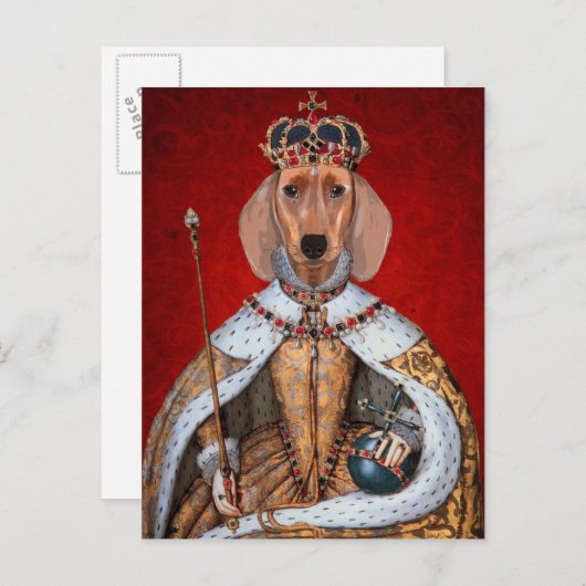 Dachshund Queen Briefkaart (Voorkant / Achterkant)
