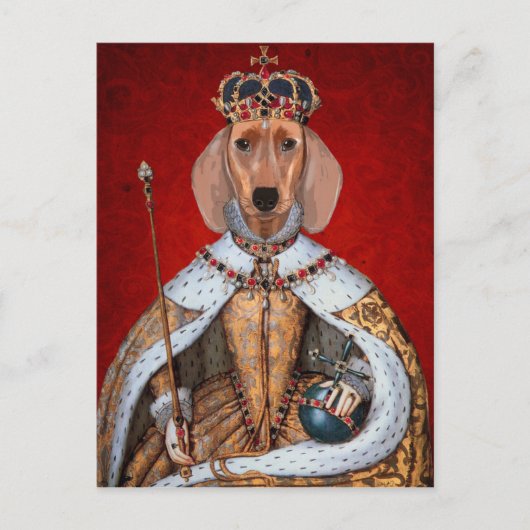 Dachshund Queen Briefkaart (Voorkant)