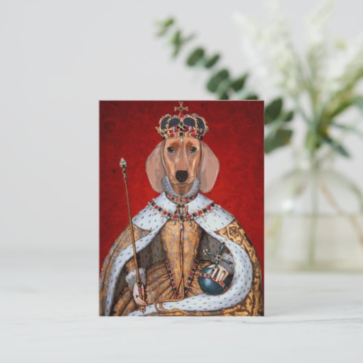 Dachshund Queen Briefkaart (Staand voorkant)