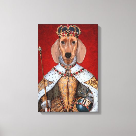 Dachshund Queen Canvas Afdruk (Voorkant)