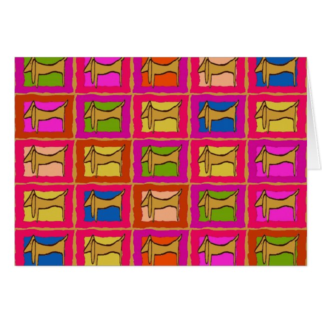 Dachshund Quilt Tiled Dogs (Voorkant Horizontaal)