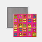 Dachshund Quilt Tiled Dogs Magneet (Voorkant / Achterkant)
