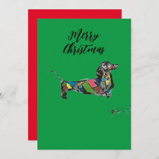 Dachshund R Feestdagenkaart (Voorkant / Achterkant)