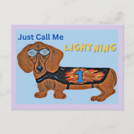 Dachshund Racehond NOEM ME MAAR BLIXEM! Briefkaart