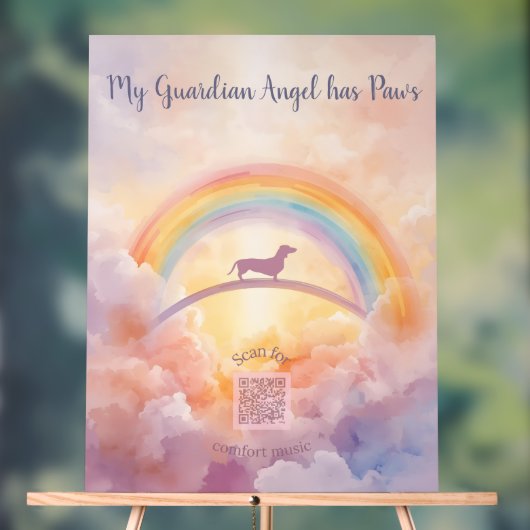 Dachshund Rainbow Bridge Acrylic Memorial Sign Acryl Bord (Neutraal)