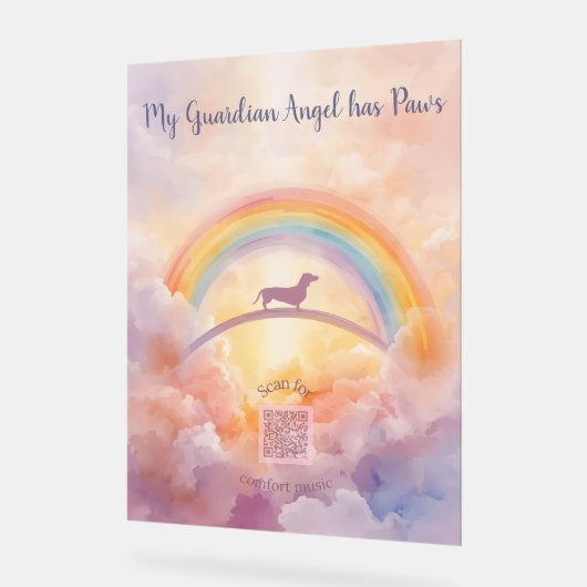 Dachshund Rainbow Bridge Acrylic Memorial Sign Acryl Bord (Hoek)