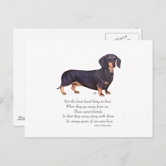 Dachshund Rainbow Bridge Briefkaart (Voorkant / Achterkant)