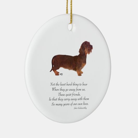 Dachshund Rainbow Bridge Keramisch Ornament (Rechts)