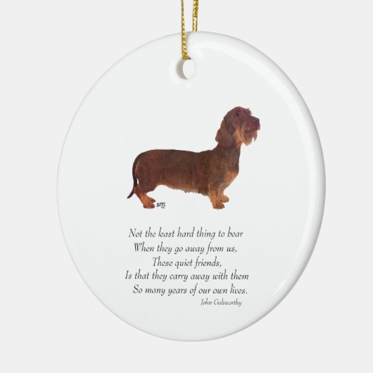 Dachshund Rainbow Bridge Keramisch Ornament (Links)