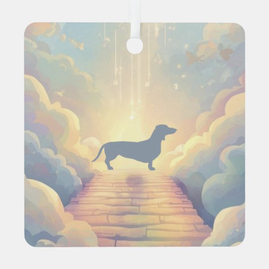 Dachshund Rainbow Bridge Memorial Ornament (Achterkant)