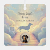 Dachshund Rainbow Bridge Memorial Ornament (Voorkant)