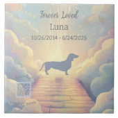 Dachshund Rainbow Bridge Memorial Tile with Music Tegeltje (Voorkant)
