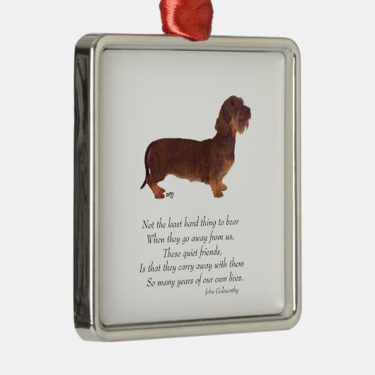 Dachshund Rainbow Bridge Metalen Ornament (Rechts)