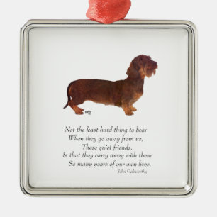 Dachshund Rainbow Bridge Metalen Ornament