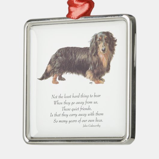 Dachshund Rainbow Bridge Metalen Ornament (Links)
