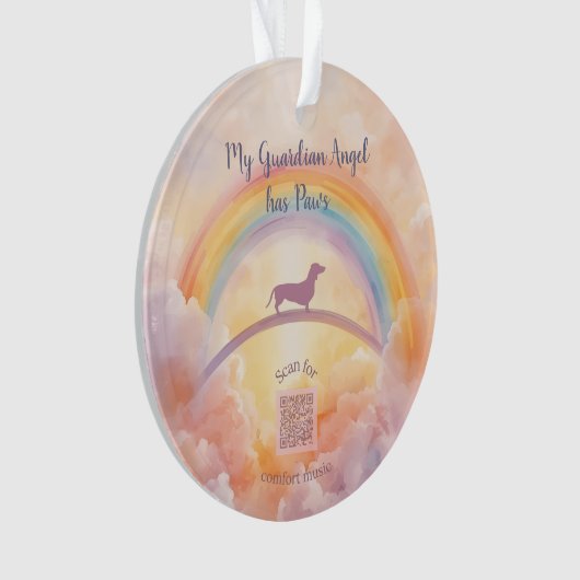 Dachshund Rainbow Bridge Ornament – Music (voorkant)
