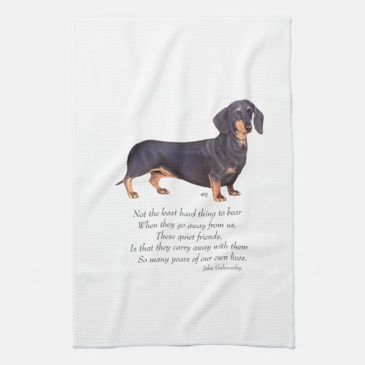 Dachshund Rainbow Bridge Theedoek (Verticaal)