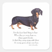 Dachshund Rainbow Bridge Vierkante Sticker (Voorkant)