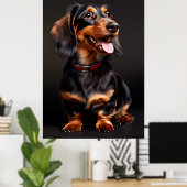 Dachshund Realisme Portret Verticaal Poster (Thuiskantoor)