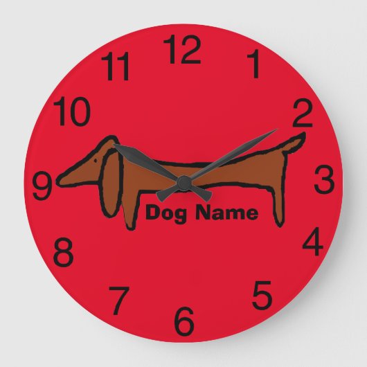 Dachshund, Red Clock, geef naam uit Grote Klok (Voorkant)