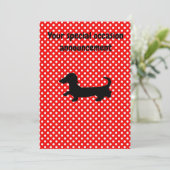 Dachshund Red en White Party Invitation Kaart (Staand voorkant)