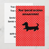 Dachshund Red en White Party Invitation Kaart (Voorkant / Achterkant)