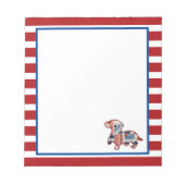 Dachshund Red, White en Blue Notitieblok (Voorkant)