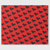 Dachshund Red Wrapping Paper Cadeaupapier (Vlak)