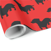 Dachshund Red Wrapping Paper Cadeaupapier (Rol Hoek)