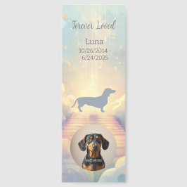 Dachshund Regenboogbrug memoriale bladwijzer op ma