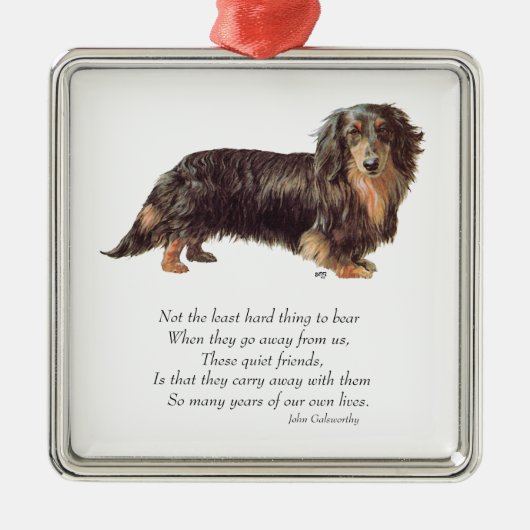 Dachshund Regenboogbrug Metalen Ornament (Voorkant)