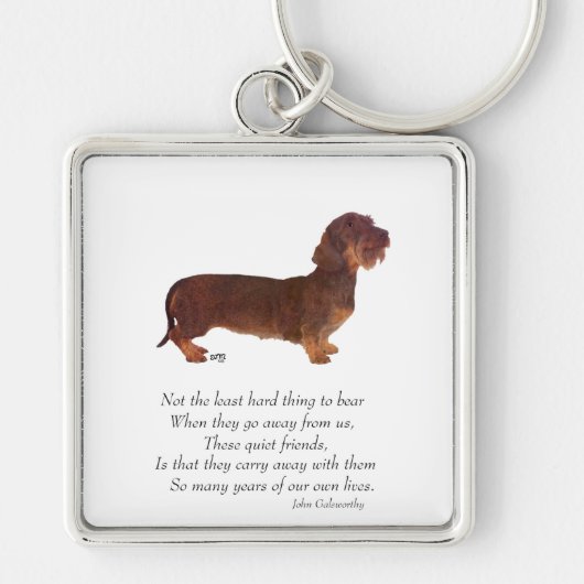 Dachshund Regenboogbrug Sleutelhanger (Voorkant)