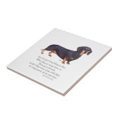 Dachshund Regenboogbrug Tegeltje (Zijkant)