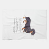Dachshund Regenboogbrug Theedoek (Horizontaal)