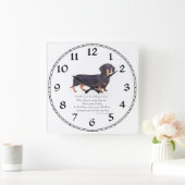 Dachshund Regenboogbrug Vierkante Klok (Huis)