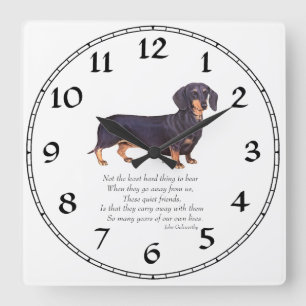 Dachshund Regenboogbrug Vierkante Klok