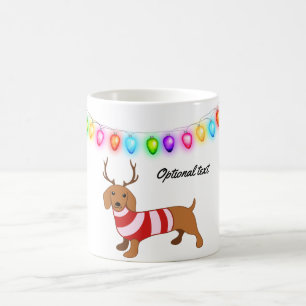 Dachshund Reindeer - Aangepast Mug Koffiemok