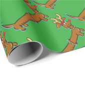 Dachshund Reindeer Cadeaupapier (Rol Hoek)