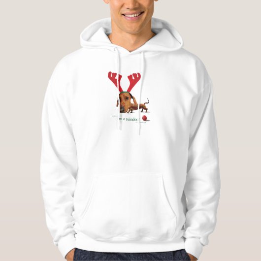 Dachshund Reindeer Hoodie (Voorkant)