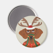 Dachshund Reindeer Magneet (Voorkant / Achterkant)