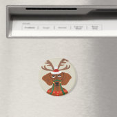 Dachshund Reindeer Magneet (Insitu (Vaatwasser))