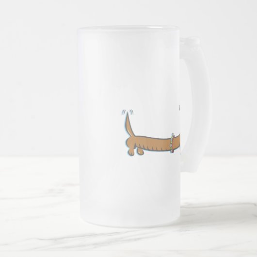 Dachshund Reindeer Matglas Bierpul (Voorkant rechts)