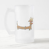 Dachshund Reindeer Matglas Bierpul (Links)